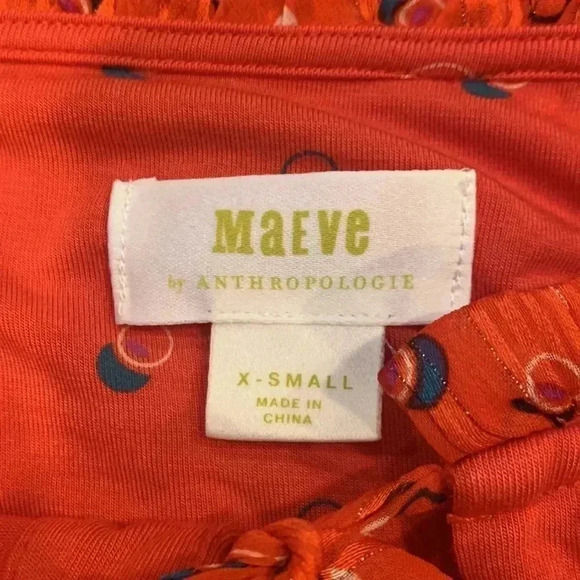 Anthropologie Maeve Ruffle Jacquin Peasant Blouse Top Confetti - Picture 8 of 9